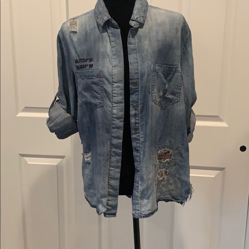 Jean button shirt